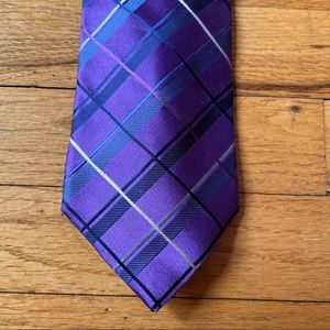 City of London purple plaid Mens tie businesswear